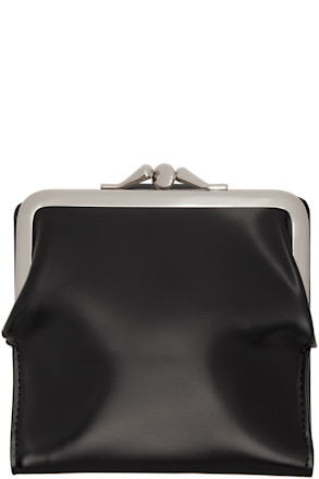 Black Glossy Smooth Leather Small Wallet