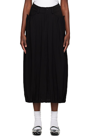 Black Combination Denim Maxi Skirt