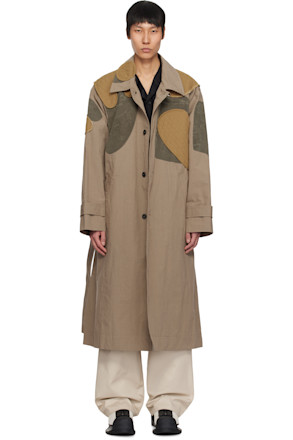 Beige Utility Patch Trench Coat
