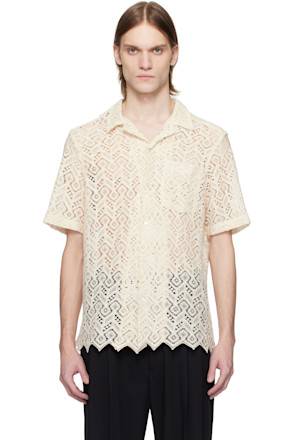 Beige Ture Cotton Lace Shirt