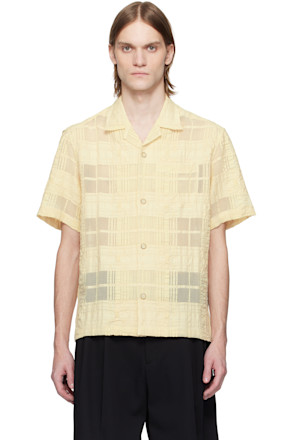 Beige Ture Sheer Check Shirt