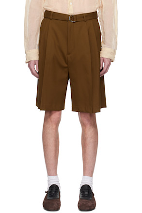 SSENSE Exclusive Brown Marshall Pleated Shorts