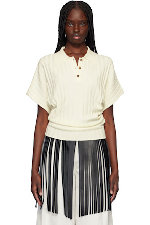 Off-White Dolman Sleeves Knit Polo