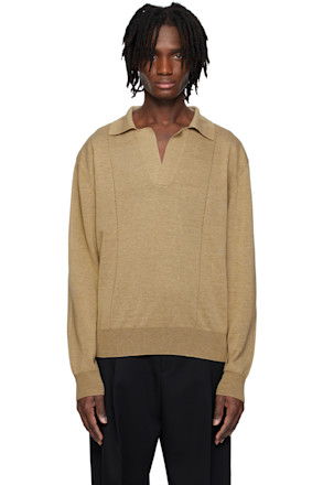 Beige Vintage Daddy Knit Polo