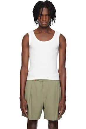 Off-White Scoop Neck Jersey Tank Top