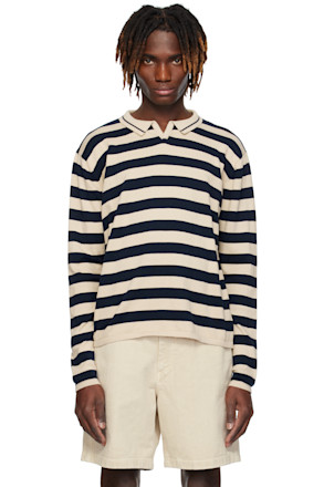 Beige & Navy Leo Polo