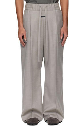 Gray Wide Leg Cargo Pants