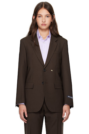Brown Single Breasted Blazer