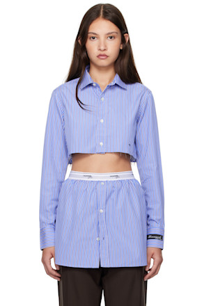 Navy Super Cropped Shirt