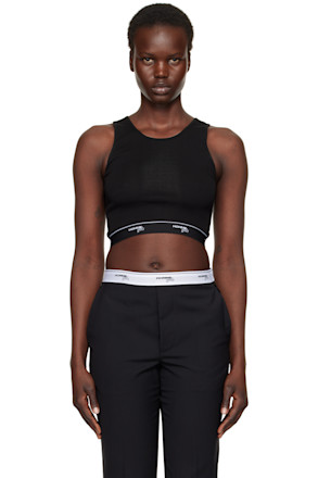 Black Logo Cropped Tank Top