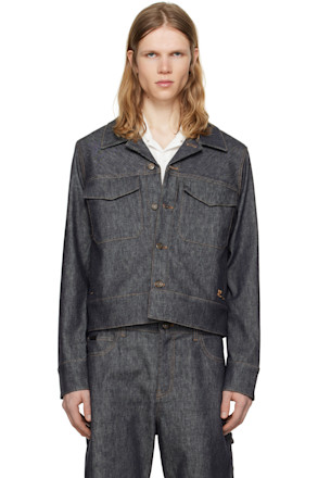 Gray Utility Trucker Denim Jacket