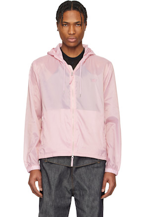 Pink Hooded Windbreaker Jacket