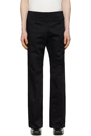 Black Belted Bootcut Trousers
