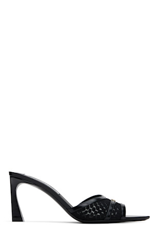 Black B Buckle Heeled Sandals
