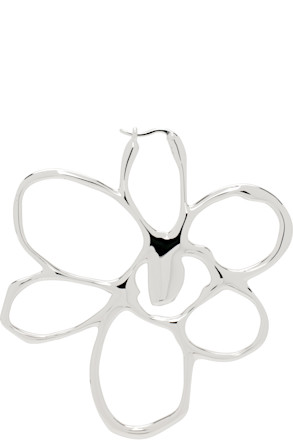 Silver Rough Gesture Frame Single Earring