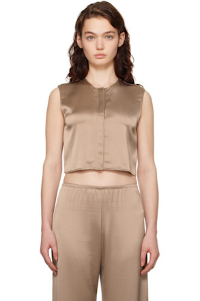 Brown Barb Crewneck Vest