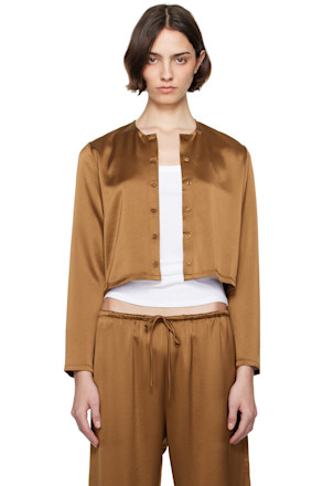 Brown Barb Crew Cardigan