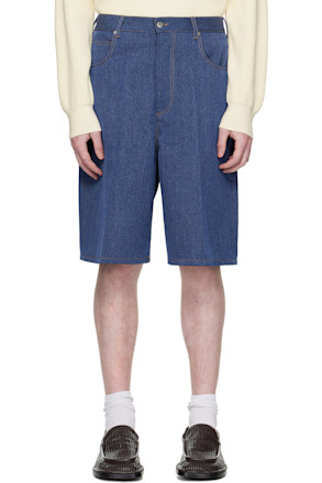 Blue Melange Drill Shorts