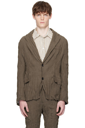Brown Crushed Wool Blazer