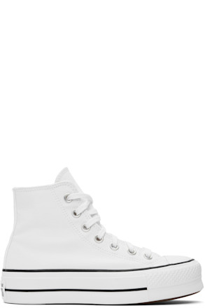 White Chuck Taylor All Star Canvas Platform High Top Sneakers