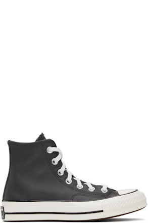 Gray Chuck 70 Heritage Leather High Top Sneakers
