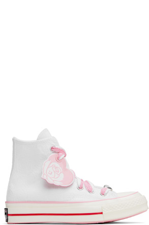 White & Pink Chuck 70 High Top Sneakers