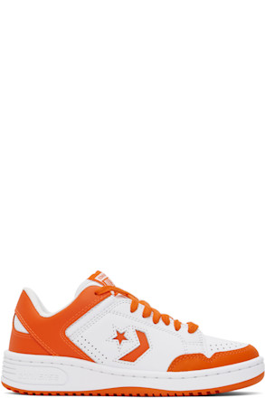 Orange & White Weapon Low Top Sneakers
