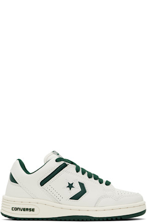 Green & White Weapon Low Top Sneakers