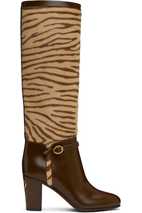 Brown & Beige Pattie Tall Boots
