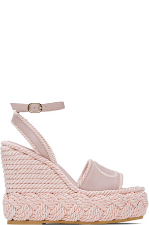 Pink VLogo Torchon Wedge Sandals