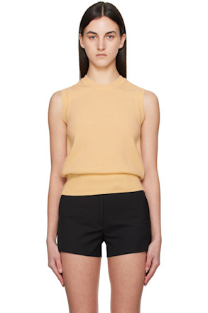 Yellow Emitt U-Neck Wool Vest