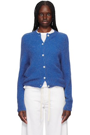 Blue Alpaca Knit Cardigan