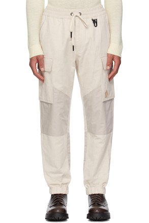 Moncler x FRGMT Hiroshi Fujiwara Beige Cotton & Linen Jogging Cargo Pants