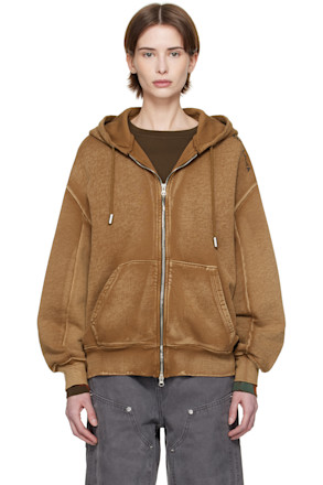 Tan Zip Hoodie