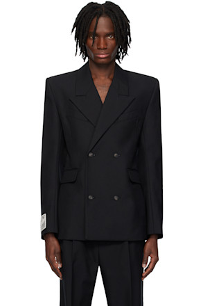 Black Fitted Double Breasted Blazer