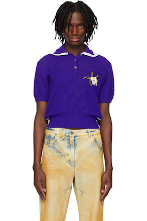Blue Knit Polo