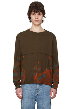 Brown Lapped Long Sleeve T-shirt