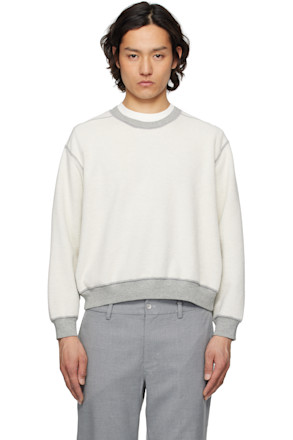 Gray & White Mini Crewneck Reversible Sweatshirt
