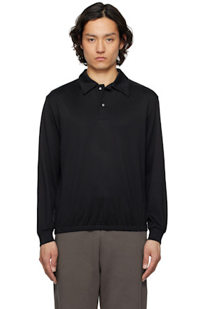 Black LS Richmond Polo