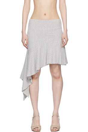 Gray & White Flounce Miniskirt
