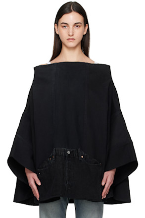 Black Nº73 Sweaterponcho Vintage Denim Jacket