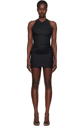 Black Marianna Halter Minidress