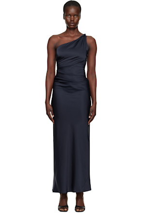 Navy Lunetta Asym Maxi Dress
