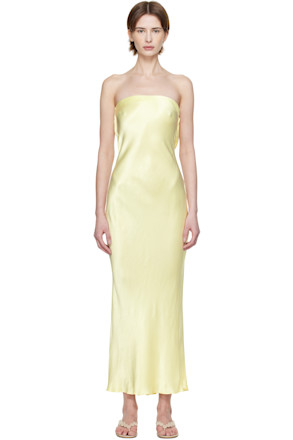 Yellow Moon Dance Strapless Maxi Dress