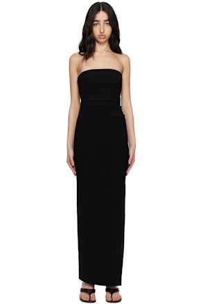 Black Reina Strapless Maxi Dress