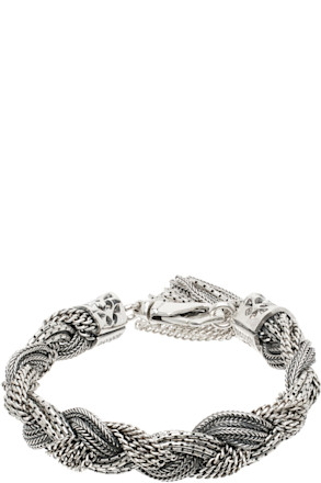Silver Large Mixed Braided Bracelet