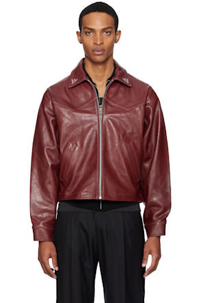 Burgundy 'Principe de l'Amour' Western Leather Jacket