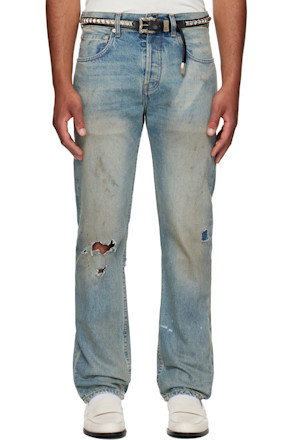 Blue Straight Leg Jeans