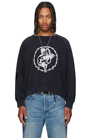 Navy Enfants En Chaine Raglan Crewneck Sweatshirt