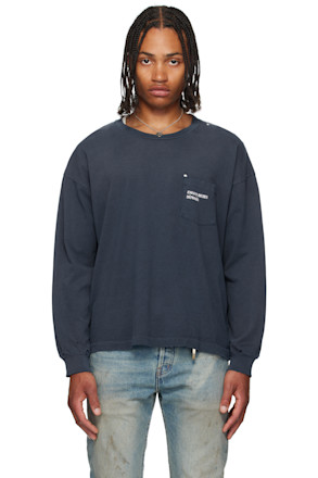 Navy Classic Logo LS T-shirt